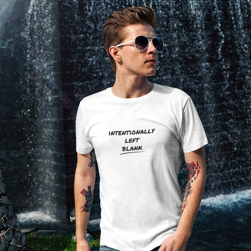 Intentionally Left Blank T-Shirt - Funny Minimalist Statement Tee